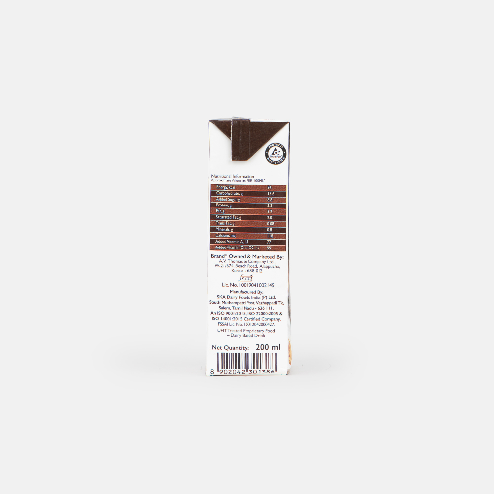 Nutritional Information of Dairy Sure Double Chocolate Milkshake 200ml Tetra Pack