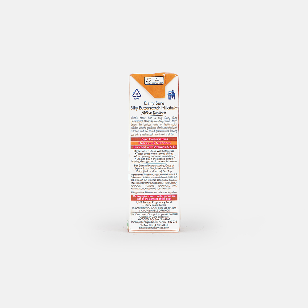 Nutritional Information of AVT Supreme Dust Tea 250g